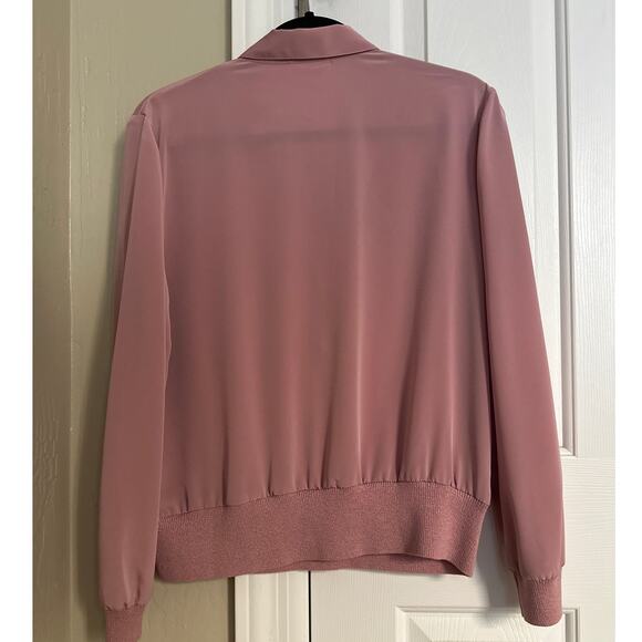 Vintage Philippe Marques Pink Sweater Top Embellished Gold Beads 12 Petite - Picture 5 of 7